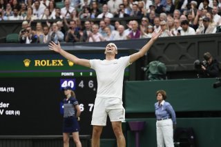 Taylor Fritz célèbre sa victoire sur Zverev KEYSTONE/AP/Kirsty Wigglesworth